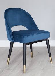 Clover Midnight Blue Velvet Dining Chair Velvet Dining Chairs Blue Dining Chair Blue Velvet Dining Chairs