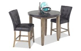 Montibello Bluestone 40 Round 3 Piece Counter Set In 2020 Transitional Dining Room Sets Dining Room Small Vinyl Chairs
