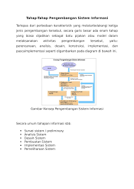 Sederhana mengenai keterkaitan antara ekonomi dan ekologi, keterbatasan alam dalam. Pdf Tahap Tahap Pengembangan Sistem Informasi