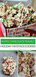 Check out all the ideas now. White Chocolate Peanut Holiday Haystack Cookies Recipe Cookies Recipes Christmas Easy Holiday Desserts Haystack Cookies