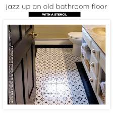 Jazz Up An Old Bathroom Floor Using Stencils Stencil Stories Bathroom Flooring Flooring Floor Makeover