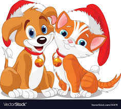 Dog pet cute fur tree. Christmas Dog And Cat Download A Free Preview Or High Quality Adobe Illustrator Ai Eps Pdf And High Resolution Puppy Cartoon Kittens And Puppies Dog Vector