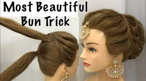 17 simple but beautiful wedding hairstyles 2021. Most Beautiful Hairstyle For Wedding Or Party Easy Hairstyles Bun Hairstyle With Trick Youtube