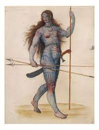 A Pictish Warrior Woman Nude With Painted Body Curved Sword - Etsy Canada