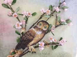 Koza Isi Baykus Silk Cocoon Flowers Owl Owl