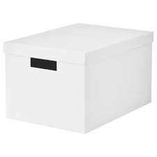Tjena Storage Box With Lid White 9 X13 X7 Ikea Ikea Storage Boxes Ikea Storage Storage Boxes With Lids