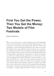 Costner did a good job portraying a lonely vagabond in a crazy, violent world. Pdf First You Get The Power Then You Get The Money Two Models Of Film Festivals