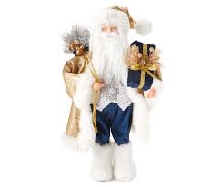 Winter Wonder Lane Starry Night Blue Fabric Santa Tabletop Decor Big Lots Blue Christmas Decor Blue Fabric Navy Blue Throw Pillows