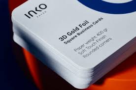 Vistaprint offers matte business cards in multiple sizes and shapes and even offers additional metallic or spot uv finish elements. 3d Gold Foil Business Cards