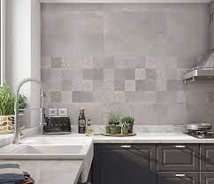 Petite vidéo sur la pose d'un carrelage effet carreaux ciment en crédence de cuisine. Carrelage Mural Carreaux De Ciment Gris 20 X 60 Cm Paleix Castorama