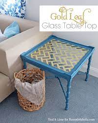 Lay the paper out on a different flat surface, like the floor. How To Make A Gold Leaf Glass Table Top On Remodelaholic School Of Decorating
