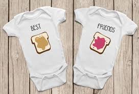 Best Friend Onesies Or Baby T Shirt Twin Onesies Peanut