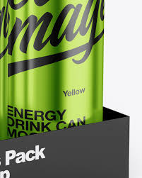 Box W Glossy Metallic Cans Mockup In Can Mockups On Yellow Images Object Mockups