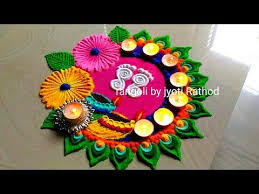 Very Easy Diwali Rangoli 2019 Lakshmi Pujan Rangoli Designs Youtube Rangoli Designs Simple Diwali Small Rangoli Design Free Hand Rangoli Design