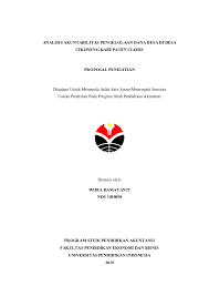 Pdf Draft Sup Analisis Akuntabilitas Pengelolaan Dana Desa Di Desa Cikoneng Kabupaten Ciamis Proposal Penelitian Widia Damayanti Academia Edu