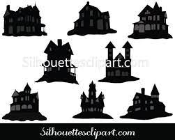 Haunted House Silhouette Vector Graphics Download House Silhouette Halloween Vector Silhouette Vector