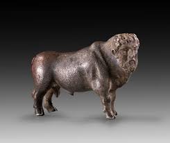 Reconstructed 6th century BCE life-size silver bull of Delphi