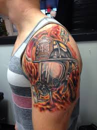 Firefighter Tattoo By Mike Ashworth With Images Fire Fighter Tattoos Firefighter Tattoo Fire Department Tattoos