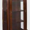 Rich brown curio cabinet living dining room corner china accent glass display. 1