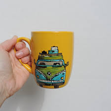 Westfalia Tasse Jaune Cafethe Chocolat Chaud Cadeauformat Etsy Mugs Glassware Tableware