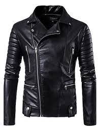 65 31 Men S Fall Notch Lapel Collar Faux Leather Jacket Regular Solid Colored Daily Streetwear Long Sleeve Black M L Xl Xxl Winter Club Jackets Men Fashion Leather Jacket Style Leather Jacket Men