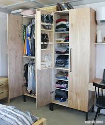 It came with 14x18 side panels, 14x14 back panels, 14x14 doors, 14x18 reinforced panels, connectors, zip ties, mallet, clothes hanging bars, stickers, and some plastic bits you need to toss. Clothes Cabinet Design Plans Novocom Top