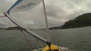 To reef the sail, i drop it onto the deck, tie the line, and pop it back up, a two minute process that will save me in high winds. Hobie Forums View Topic Kayak Sailing What A Difference A Boom Makes