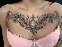 Ornament Chest Tattoo Chest Tattoos For Women Chest Necklace Tattoo Tattoos