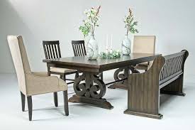 Stone Extendable Dining Table 2 Side Chairs 2 Upholstered Chairs Bench In Charcoal Mor Furniture