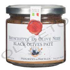 Bruschetta Pate Di Olive Nere Tonda Iblea Und Nocellara Del Belice Creme Aus Schwarzen Also Reifen Oliven 190 G Cutrera Segreti Di Sicilia Geheimnisse Von Sizilien