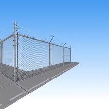 Chain Link Fence 3d Model Fence Security Fence Chain Link Fence