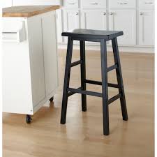 Strap the saddles around a barstool seat and they won't fall or move. Mainstays 24 Wood Saddle Stool Black Walmart Com Walmart Com