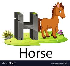 Cute Zoo Animal Alphabet H For Horse Royalty Free Vector Animal Alphabet Animal Activities For Kids Alphabet Pictures