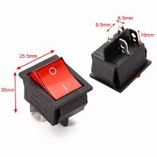 An illuminated rocker switch is like a spst toggle switch with an extra terminal which allows the light to work. 5pcs Plastic Red Illuminated Light Rocker Switch With 4 Pin On Off 2 Position 16a 250v 20a 125v Kcd4 201 For Electric Equipement Switches Aliexpress
