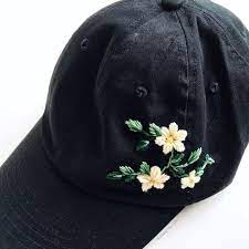 Floral Embroidered Cap Embroidered Dad Hat By Hoopsbyhaley On Instagram And Haley Hamilton Art On Etsy In 2021 Floral Modern Embroidery Cap