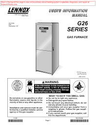 Elite® gas furnaces come appointed with: Lennox G26 Series Gas Furnace Manual Manualzz