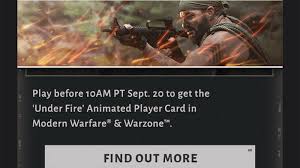 Check spelling or type a new query. How To Unlock The Under Fire Calling Card In Modern Warfare Warzone Dexerto