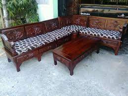 Anda bisa menyimpan gambar ini ke pc atau gadget lain secara gratis. Kursi Dan Meja Tamu Kayu Jati Minimalis Leter L Dengan Busa Mebel 536644126
