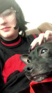 Her name is Evie and mine is Everett we are twining🤧❤️ #emo #emoboy #08  #2008 #y2k #2000s #fyp #dogsoftiktok #dog