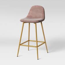 A 30 stool was called a barstool and 24 was considered a counter stool. Copley Counter Height Barstool Blush Velvet Brass Project 62 Target
