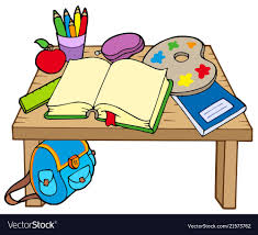 School Table 2 Vector Image On Vectorstock School Tables Kindergarten Kids Classroom Posters