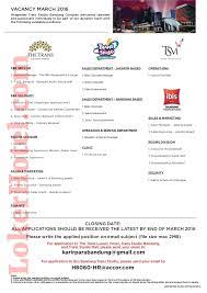 Memasuki bulan september 2016 trans studio bandung memberikan promo beli 1 tiket gratis 1 tiket. Ibis Bandung Trans Studio Loker Lowongan Kerja Hotel