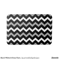 Bath Rugs Black And White Bathroom Rug Black White Grey Chevron Print Pattern Bath Mat Zazzle Com Patterned Bath Mats Grey Chevron Chevron Print