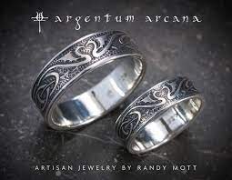 Celtic Dragon Wedding Rings Matching Pair Medieval Artisan Etsy Wedding Rings Sets His And Hers Celtic Wedding Bands Wedding Ring Sets