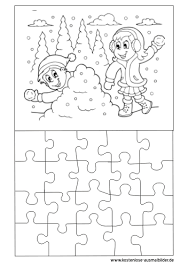 Ausmalbilder Puzzle Vorlage Ausmalbild Puzzle Vorlage Winter Zum Ausdrucken