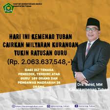 Check spelling or type a new query. Kemenag Cairkan Tunjangan Kinerja Guru Rp 2 Miliar Lebih Tuban News Online