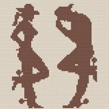 Check spelling or type a new query. Cowgirl And Cowboy Silhouette Afghan C2c Crochet Pattern