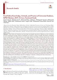 PDF) Food Safety Knowledge, Attitude, and Practice of University Students,  KPK Pakistan, 2019: A Cross-Sectional Study
