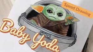 Baby Yoda Speed Drawing The Mandalorian Fan Art Youtube