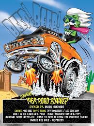 Plymouth Roadrunner Mopar Ratfink Musclecar Cartoon Car Drawing Cars Coloring Pages Mopar